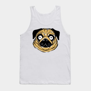 Face of a pug dog ink illustration Tank Top